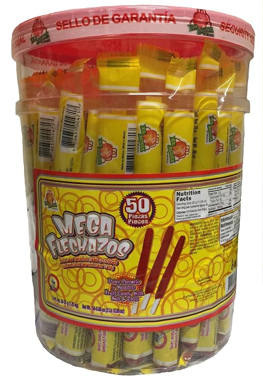 El Azteca Mega Flechazos Hot & Salt Tamarind flavor candy, 50 count