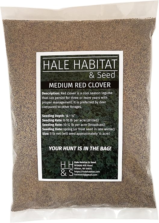 Hale Habitat & Seed Medium Red Clover Food Plot Seed, 5 lbs, Perennial