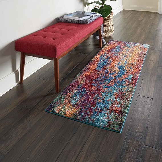 Nourison Home Celestial Atlantic 2'2" x 3'9" Area Rug - Easy Clean, Non Shedding, Bed Room, Living Room, Dining Room, Kitchen (2' x 4')