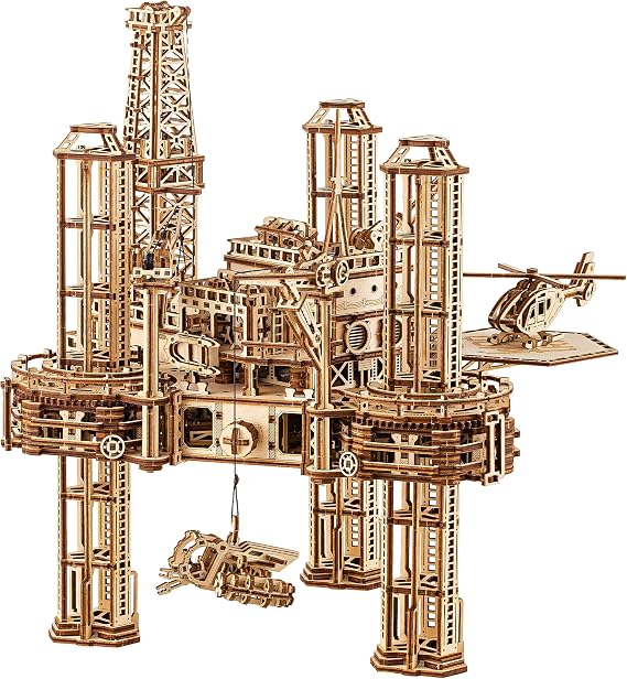 Wood Trick Offshore Rig Interactive 3D Wooden Puzzles for Adults to Build