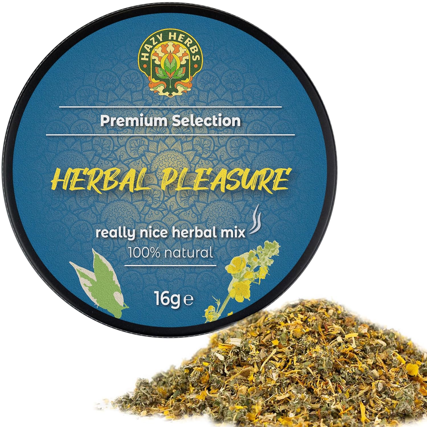 hazy herbs premium selection herbal pleasure herbal tea blend 100% natural herbal mix 16 g fine blend