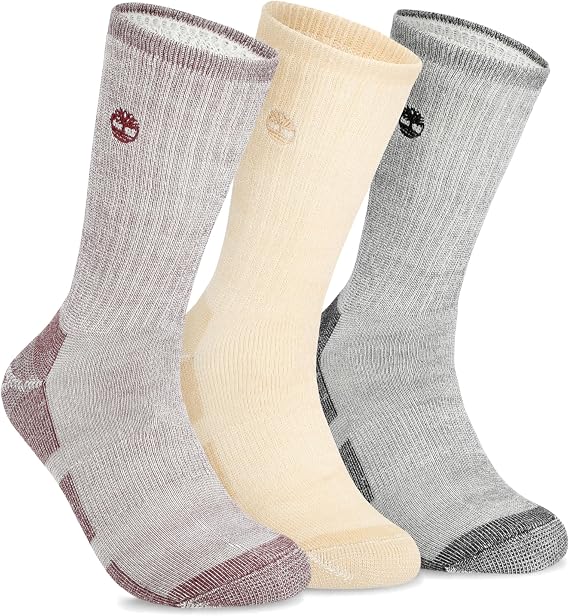Timberland Women's Womens Wool Boot Socks Thermal Crew Socks With Terry Lining, Full Cushion & Arch Support