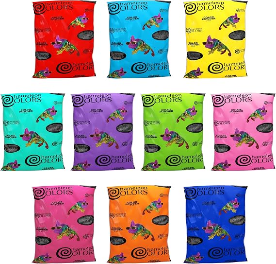 Chameleon Colors 5 lb Bags of Color Powder - For Summer Camp, Holi Powder, Color Run, Photo Shoot, Color War, School Event - Non-Toxic, Gluten-Free