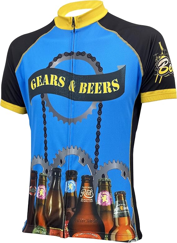 Peak 1 Sports Gears & Beers メンズ サイクリング 半袖 バイク ジャージー US サイズ: M - Men's カラー: ブルー
