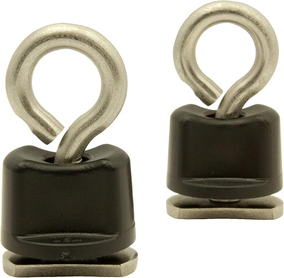 YakAttack Track Mount Tie-Down Eyelets | 2 Pack Stainless Steel Anchoring Points | Fits GearTrac, MightyMounts & Most Kayak Tracks | Cooler & Crate Securing Hardware | Made in USA