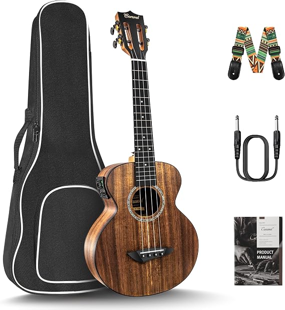 Caramel 26inch CT204 All Solid Acacia Wood Tenor Electric Ukulele