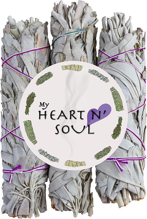 Activate White Sage 3 Pack Bundle - 4 Inches Smudge Sticks Home Spiritual Cleansing Meditation Relaxation Aromatherapy Healing Energy Rituals - Premium California White