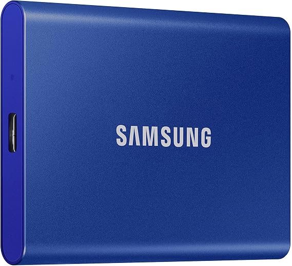 Samsung T7 1TB Portable SSD up to 1050MB/s USB 3.2 Gen2 Gaming Student Professional External Solid State Drive MU-PC1T0H/AM Blue