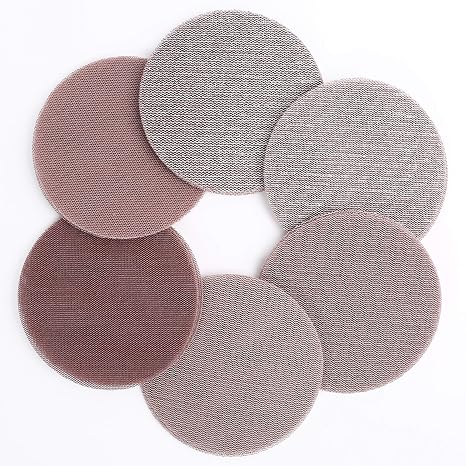 LotFancy 5 Inch Mesh Abrasive Sanding Discs, 30PCS 80 100 120 180 240 320 Grit Dust Free Sandpaper Assortment for Car, Woodworking - Hook and Loop Random Orbital Sander Round Sand Paper