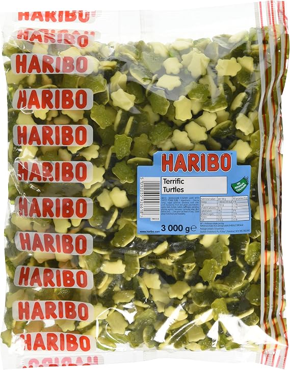 HARIBO Terrific Turtles – Fruity and Chewy Gummy Sweets – 3kg Bulk Bag