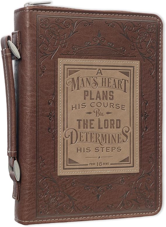 Christian Art Gifts Men's Faux Leather Bible Cover: A Mans Heart
