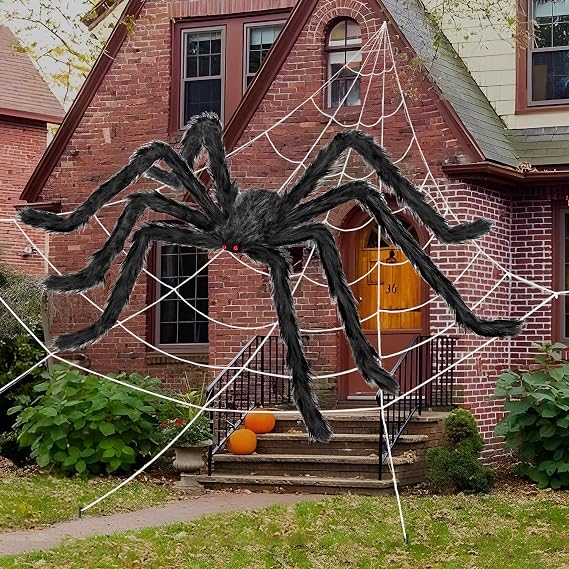 inin 200" Halloween Spider Web Decorations with 59" Giant Spider, Decor | Halloween Decorations Outdoor/Indoor,Scary Party Decorations,Haunted House Decor,for Yard/Lawn/Garden