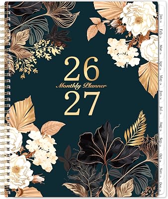 2026-2027 Monthly Planner - Jan 2026 - Dec 2027, 2 Year Monthly Calendar 2026-2027, 9 11 Calendar Planner, 24 Months, Tabs, Back Pocket, Twin-Wire Binding, Note Pages