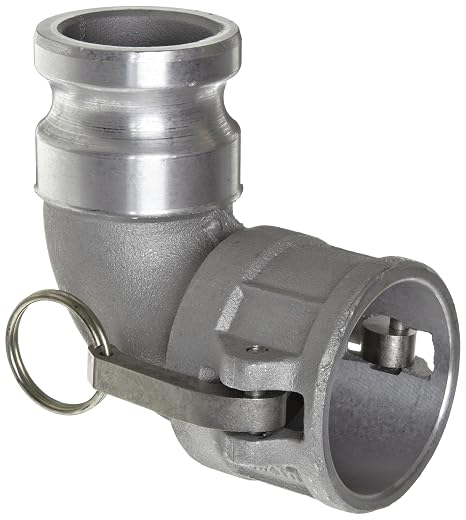 Dixon 200DA-90AL Aluminum Cam and Groove Hose Fitting, 90 Degree Elbow, 2" Plug x 2" Socket