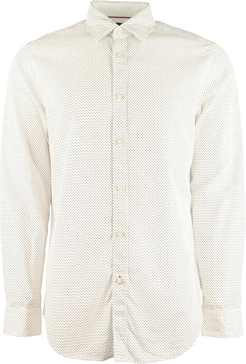 Hugo Boss Men's Lukas Regular Fit Long Sleeve Shirt-W-Medium White