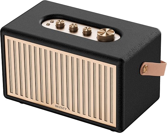 Retro Outdoor Bluetooth 6.0 Speaker, 56H Playtime Portable Wireless with Deep Bass, IPX6 Waterproof, USB-C Fast Charge, AUX Input, Loud Vintage Camping Speakers for Patio, Garage, Travel, Party, Beach