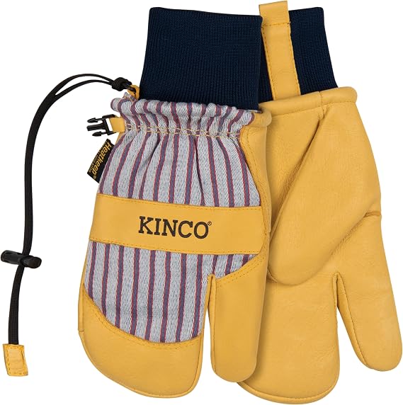 Kinco, 1927KWLT, Lobster Claw Mitt Shell, Inner Glove Lining, Grain Pigskin Palm, Omni CuffTM Design, Heatkeep Thermal Insulation