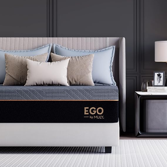 MLILY EGO Copper Twin Memory Foam Mattress 12 Inch, Copper Gel Infused Mattress Bed in A Box CertiPUR-US Certified, Medium Plush, 38x75x12, Darkgray