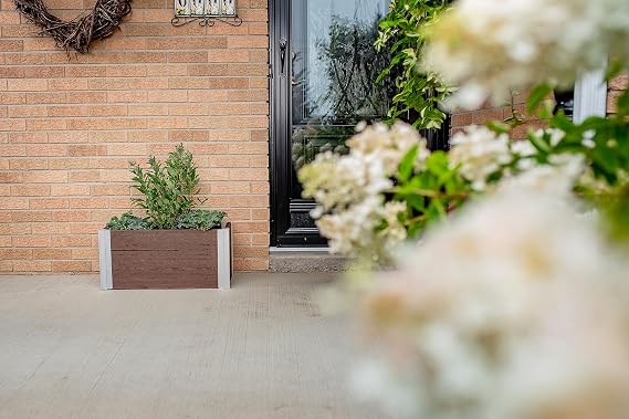 Vita Urbana 12 inch x 24 inch Embossed Vinyl Planter in Espresso Brown, Woodgrain, PVC, BPA and Pthalate Free, VT17528