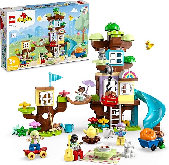 LEGO DUPLO 3 in 1 Tree House Building Toy - Gift for Christmas - Pretend Playset for Toddlers, Ages 3+ W/ 8 Figures - Fine Motor Skill Development - 10993
