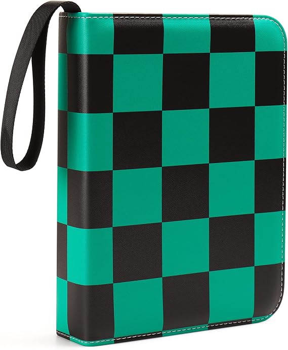 VEELAM 4 Pocket Trading Card Binders for 400 Cards, Green Black
