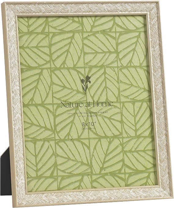 Afuly 8x10 Picture Frame Boho Photo Frame Beige Rattan Woven Unique Frame
