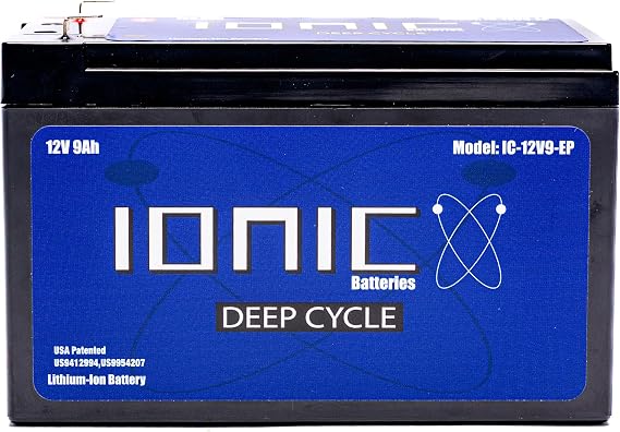 Ionic Lithium 12V 9Ah | LiFePO4 Deep Cycle Battery Basic Version (Not a Starter Battery)