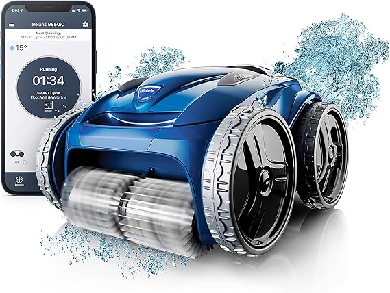 Polaris 9650iQ Sport Robotic Cleaner, Automatic Vacuum | Cleans Inground Pools up to 60ft with Smart App, WiFi, and Amazon Alexa Control