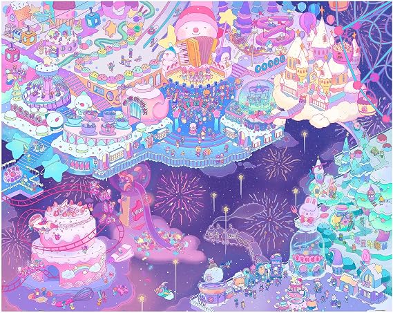 Pintoo Jigsaw Puzzles 2000 Piece for Adults - Lai Jiashan - Starry Land Beautiful Plastic Puzzle for Home Decor Zero Dust Easy Storage [H2845]