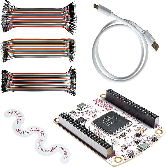 NooElec Great Scott Gadgets GreatFET One Bundle - Hi-Speed USB Peripheral, Logic Analyzer, Debugger and Development Board. Open Hardware. Includes GreatFET One, Wiggler, Cable & 120 Prototyping Wires
