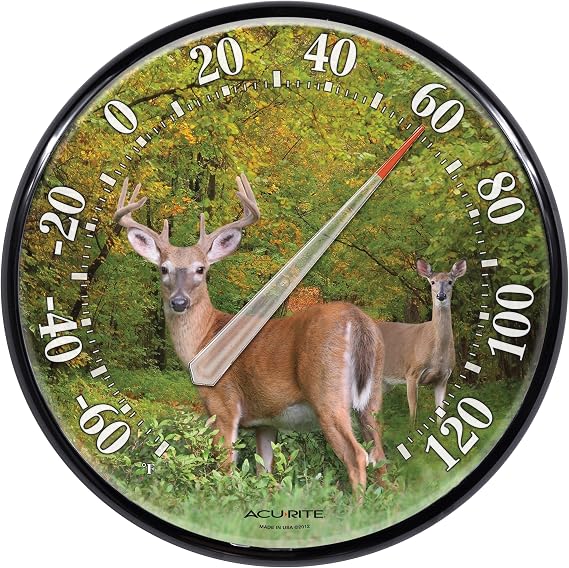 AcuRite 01737A2 12.5-Inch Wall Thermometer, Deer