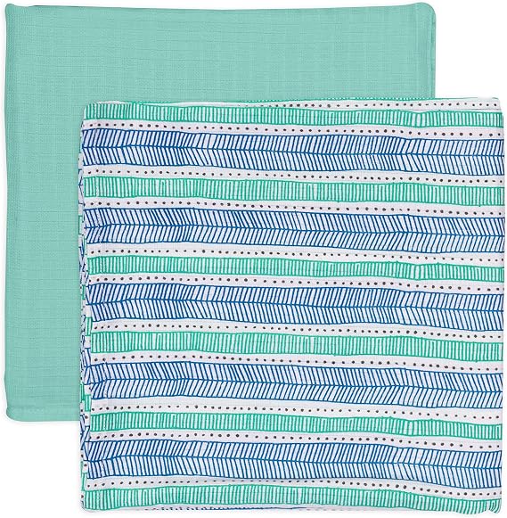 HonestBaby Baby 100% Organic Cotton Swaddle Receiving Blankets (2 Pack)