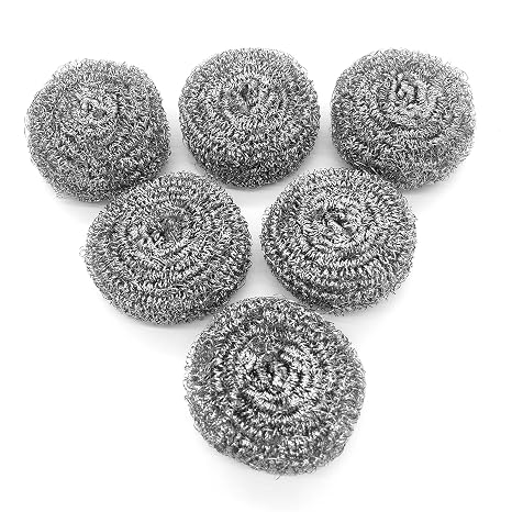 KTOJOY 6 Pack Stainless Steel Wool Scrubber, Scouring Pads