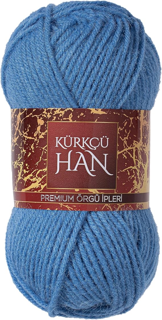 Kürkçü Han Dekor 100gr 100m El Örgü İpi (Tozlu Mavi)