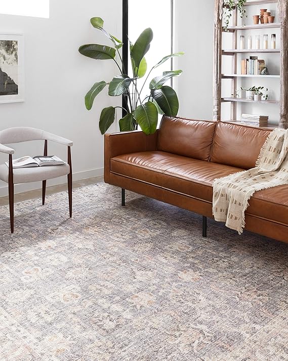 Loloi Skye Grey/Apricot 9'-0" x 12'-0" Area Rug | SKY-01 Printed Approx. 9x12 Living room Dining room Bedroom, Timeless, Classic, Textured, Old-World, Area Rug