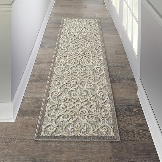 Nourison Home Aloha Natural 2'3" x 8' Area Rug - Easy Clean, Non Shedding, Bed Room, Living Room, Dining Room, Kitchen (8' Runner)